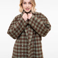 Leisure Plaid Pattern Double-breasted Wool-blend Overcoat