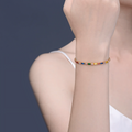 Rainbow Stone Gold Tone Chain Bracelet