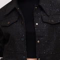 Sequin-embellished Shoulder Pads Tweed Jacket