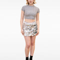 Cropped Sequin-embellished Twist Wool-blend Knitted Top