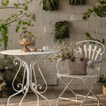 Ariadne Outdoor Garden Dining Table Table and Dining Chair Set, Iron