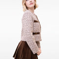 Round-neck Wool-blend Ribbon-trimmed Wool-blend Tweed Jacket