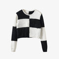 Cropped 2 Colour-block Wool-blend Jumper