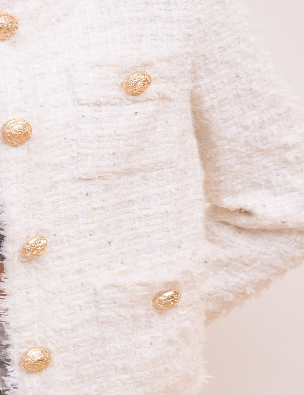 Botton-embellished Braided-trim Tweed Jacket