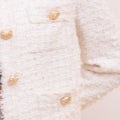 Botton-embellished Braided-trim Tweed Jacket