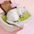 Cherry Blossom Cat Bed/ Couch, Scratcher Back