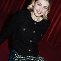 Single-breasted Metallic Thread Tweed Jacket