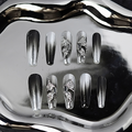 Frosted Silver Press On Nails