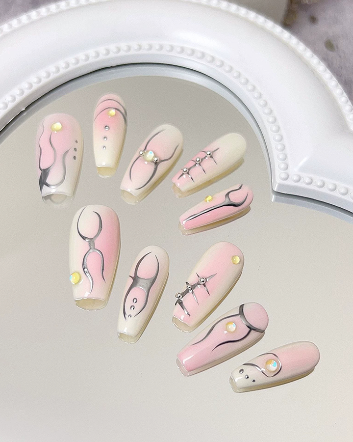 Pink Champagne Press On Nails