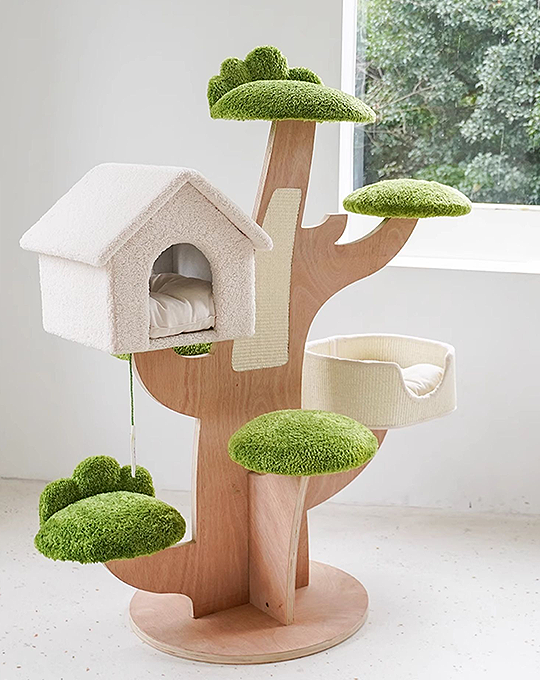 Sophie Cat House, Cat Tree with Padded Plush Perch