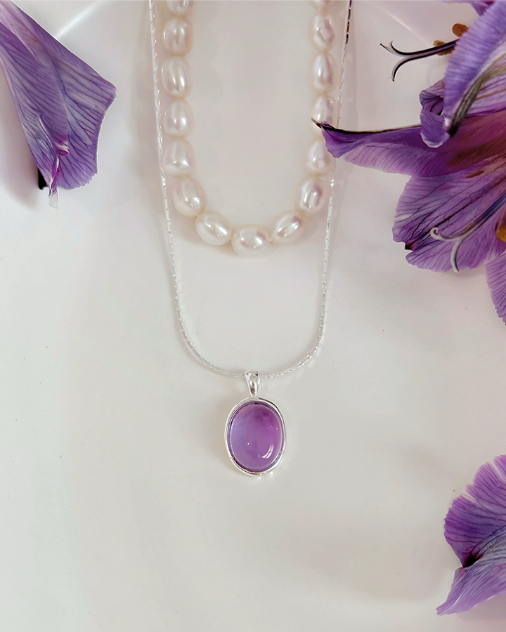 Amethyst Pearl Necklace