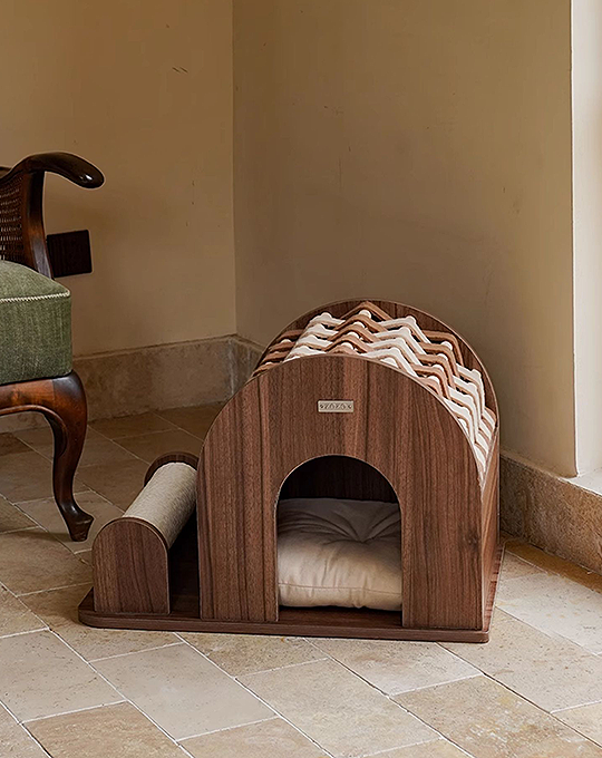 Gizmo Cardboard Cat House with Scratcher