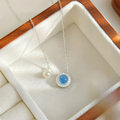 Sapphire Glow Pearl Necklace
