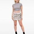 Cropped Sequin-embellished Twist Wool-blend Knitted Top