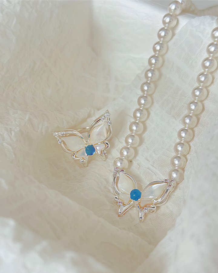 Butterfly Pearl Necklaces