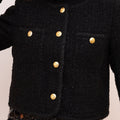 Single-breasted Metallic Thread Tweed Jacket