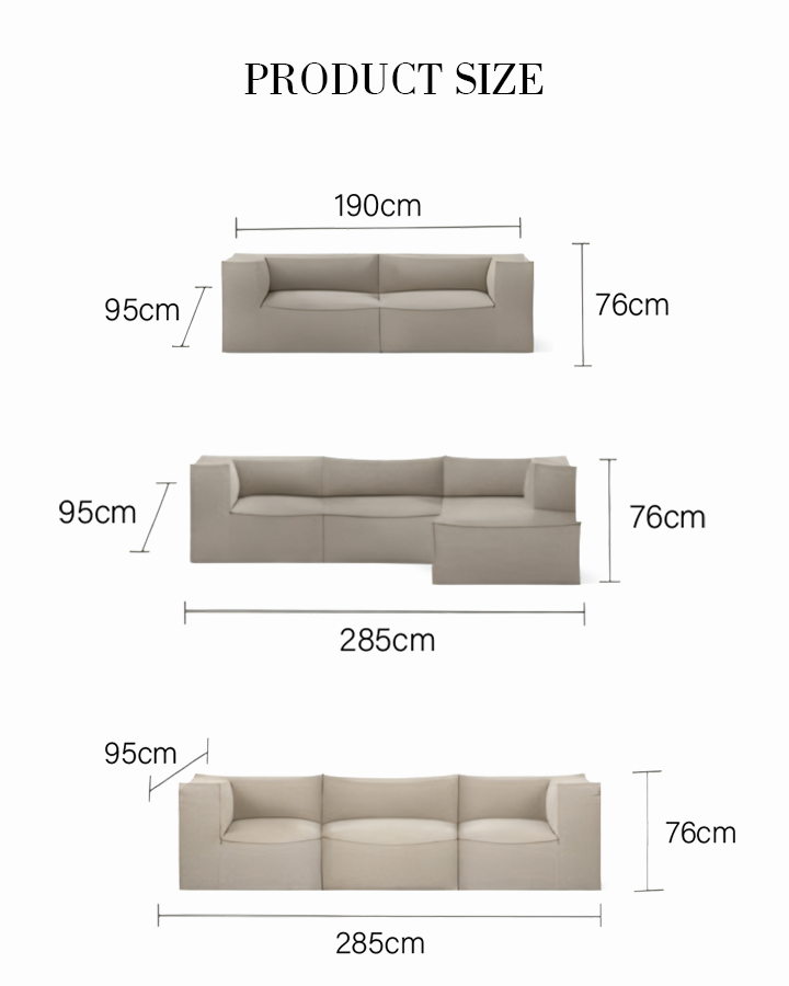 Tyler Two Seater Sofa, Three Seater Sofa, Linen