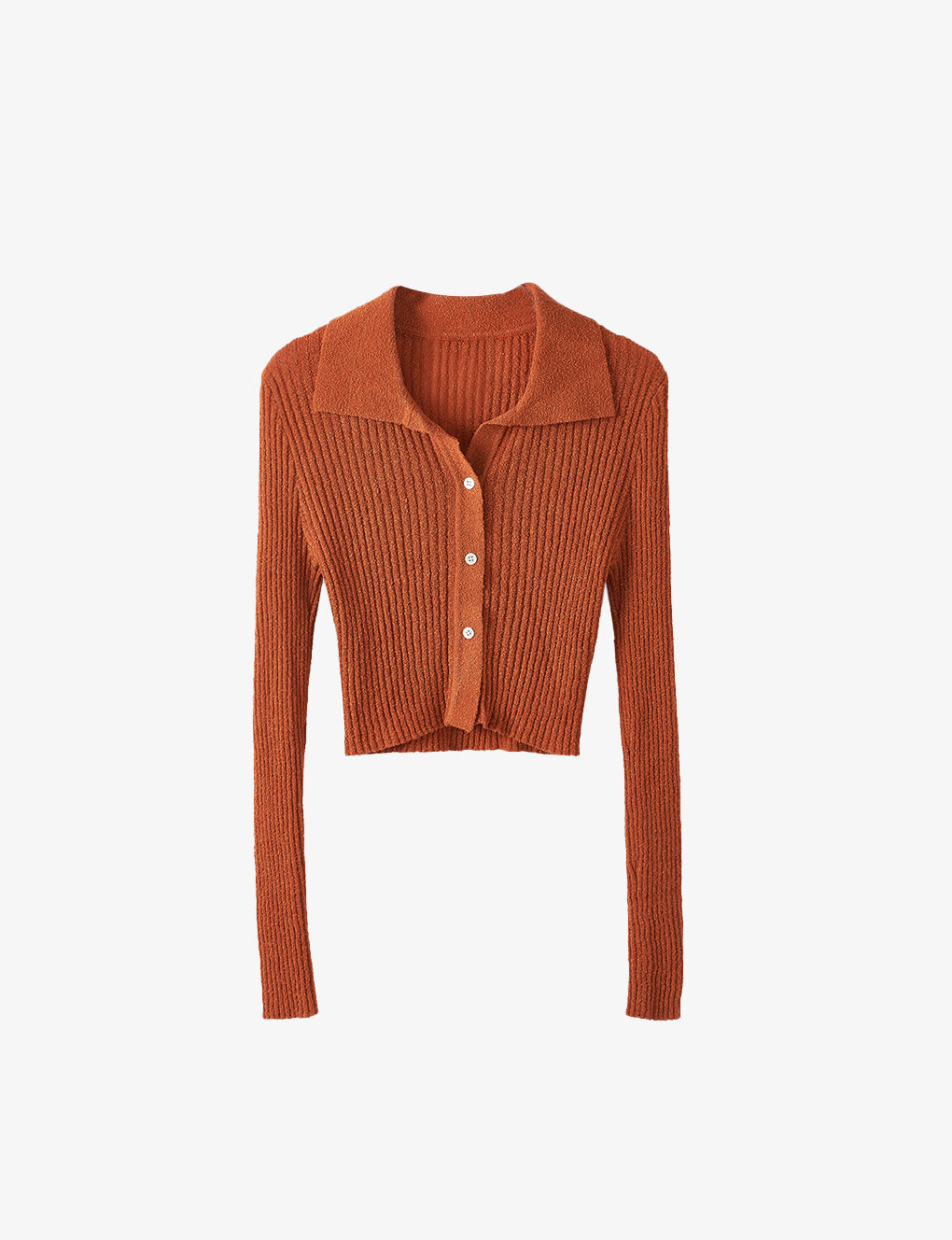 Cropped Ribbed Knit Cardigan