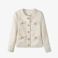 Botton-embellished Braided-trim Tweed Jacket