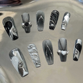 Silver Starlight Press On Nails