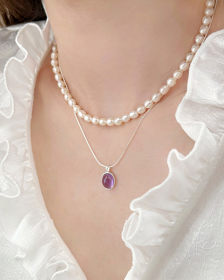 Amethyst Pearl Necklace