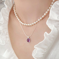 Amethyst Pearl Necklace