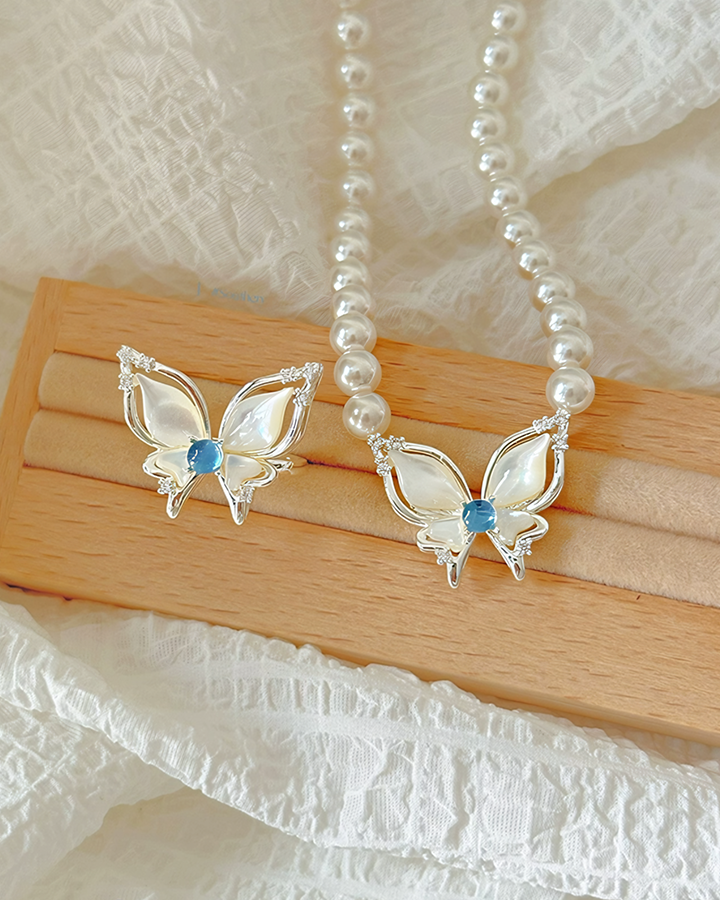 Butterfly Pearl Necklaces