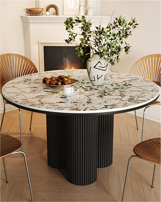 Jen Round Dining Table, Sintered Stone