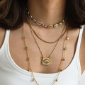 Misty Textured Gold Tone Pendant Necklace