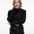 Sequin-embellished Shoulder Pads Tweed Jacket