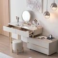 Elara Corner Dressing Table With LED Mirror
