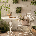 Ariadne Outdoor Garden Dining Table Table and Dining Chair Set, Iron