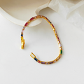 Rainbow Stone Gold Tone Chain Bracelet