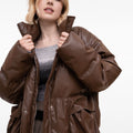 Brown Down-Filled Puffer Jacket