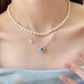 Sapphire Glow Pearl Necklace
