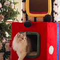 Christmas Cat Tree 133cm with Plush Rooms, Multi-Levels