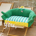 Daisy Cat Bed, Green Couch, Fleece
