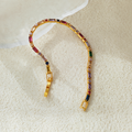 Rainbow Stone Gold Tone Chain Bracelet