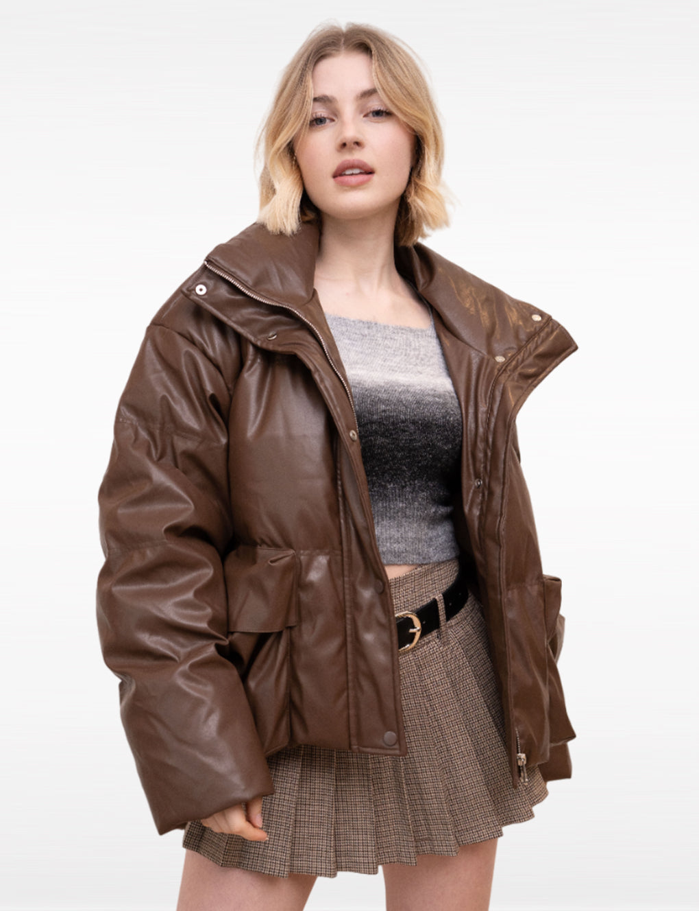 Brown Down-Filled Puffer Jacket