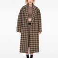 Leisure Plaid Pattern Double-breasted Wool-blend Overcoat