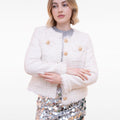 Botton-embellished Braided-trim Tweed Jacket