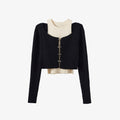 Ribbed Stretch Knit Cardigan and Top Set