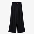 Turn-up Wide-leg High-rise Suit Trousers