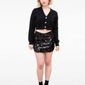 Cropped square-botton V-neck Sequin-embellished Mohair Cardigan
