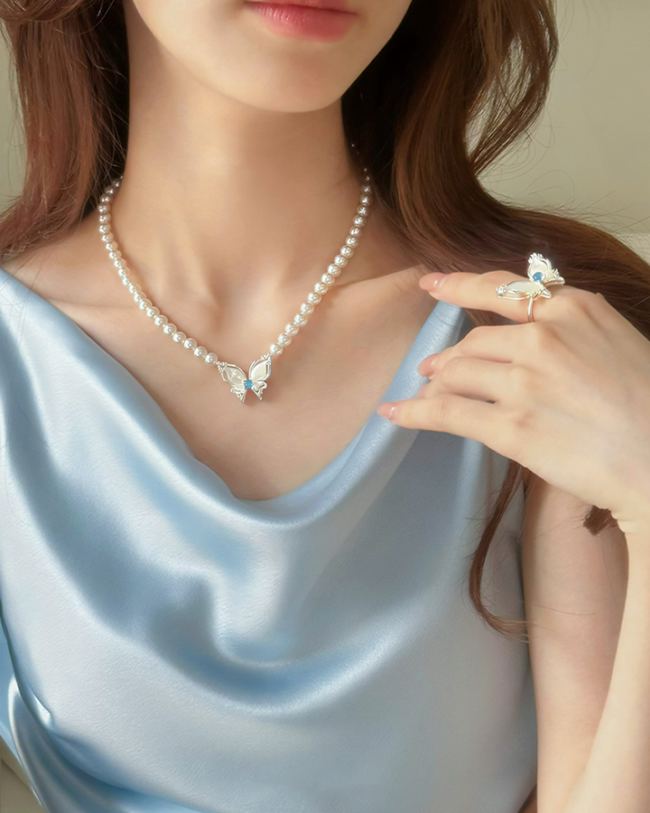 Butterfly Pearl Necklaces