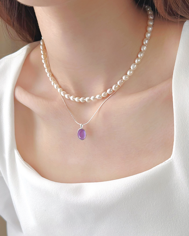 Amethyst Pearl Necklace