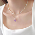 Amethyst Pearl Necklace