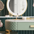 Chloe Green Dressing Table With LED Mirror