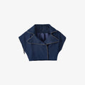 Cropped Detachable-sleeves Zip-trimmed Jacket