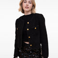 Single-breasted Metallic Thread Tweed Jacket